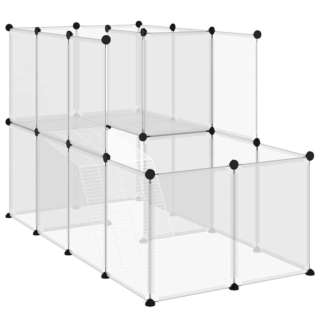 Vidaxl Animal Loft Small 142x74x93 cm Polypropene e acciaio trasparente