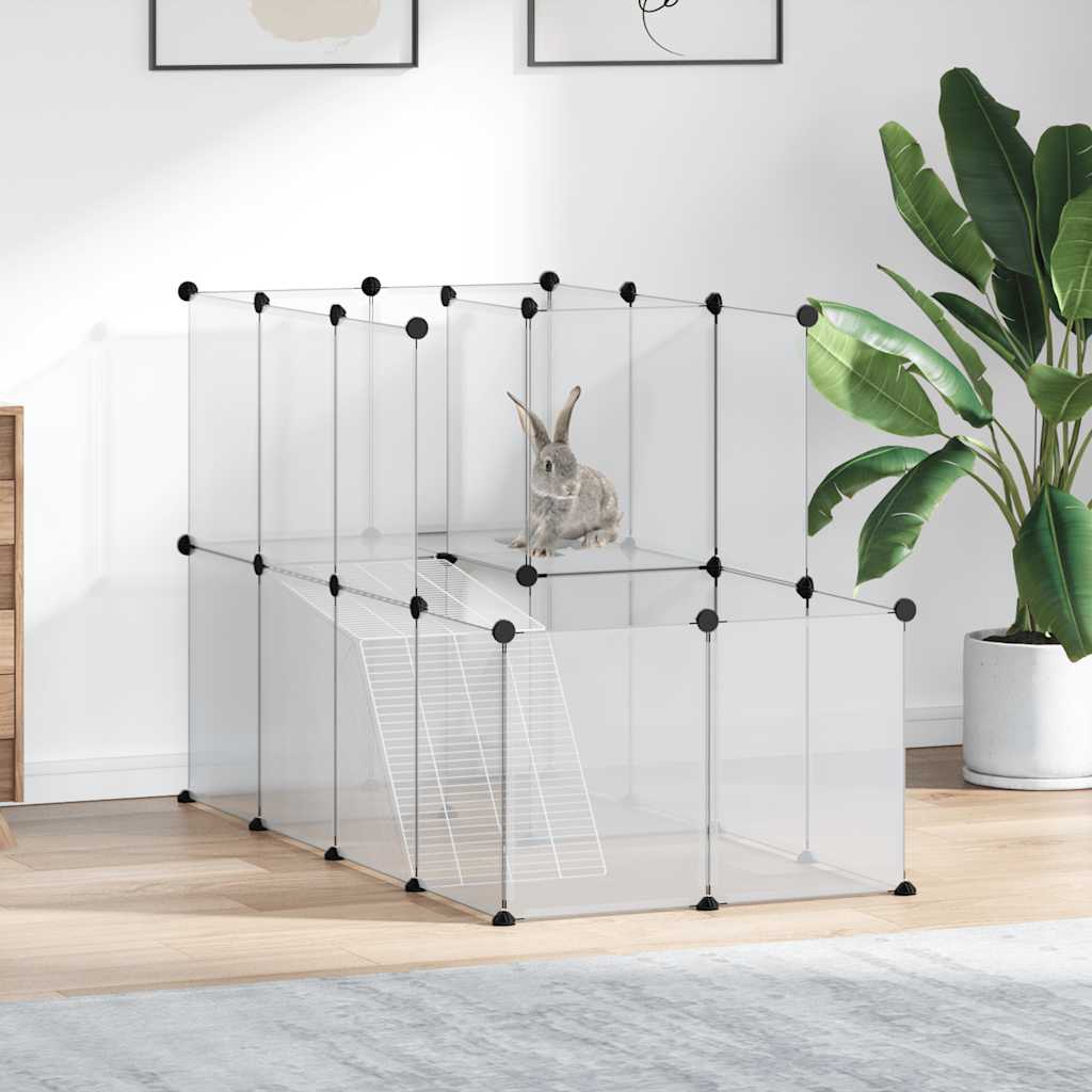Vidaxl Animal Loft Small 142x74x93 cm Polypropene e acciaio trasparente