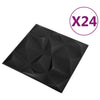 Vidaxl Pannelli a parete 24 ST 3D Diamond 6 m² 50x50 cm nero