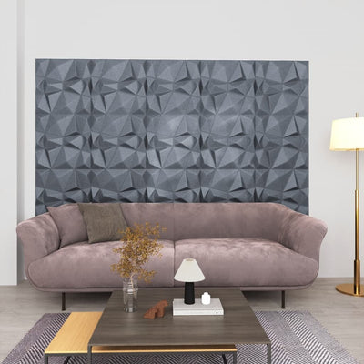 Vidaxl 48 Pannelli a parete ST 3D Diamond 12 m² 50x50 cm Grigio