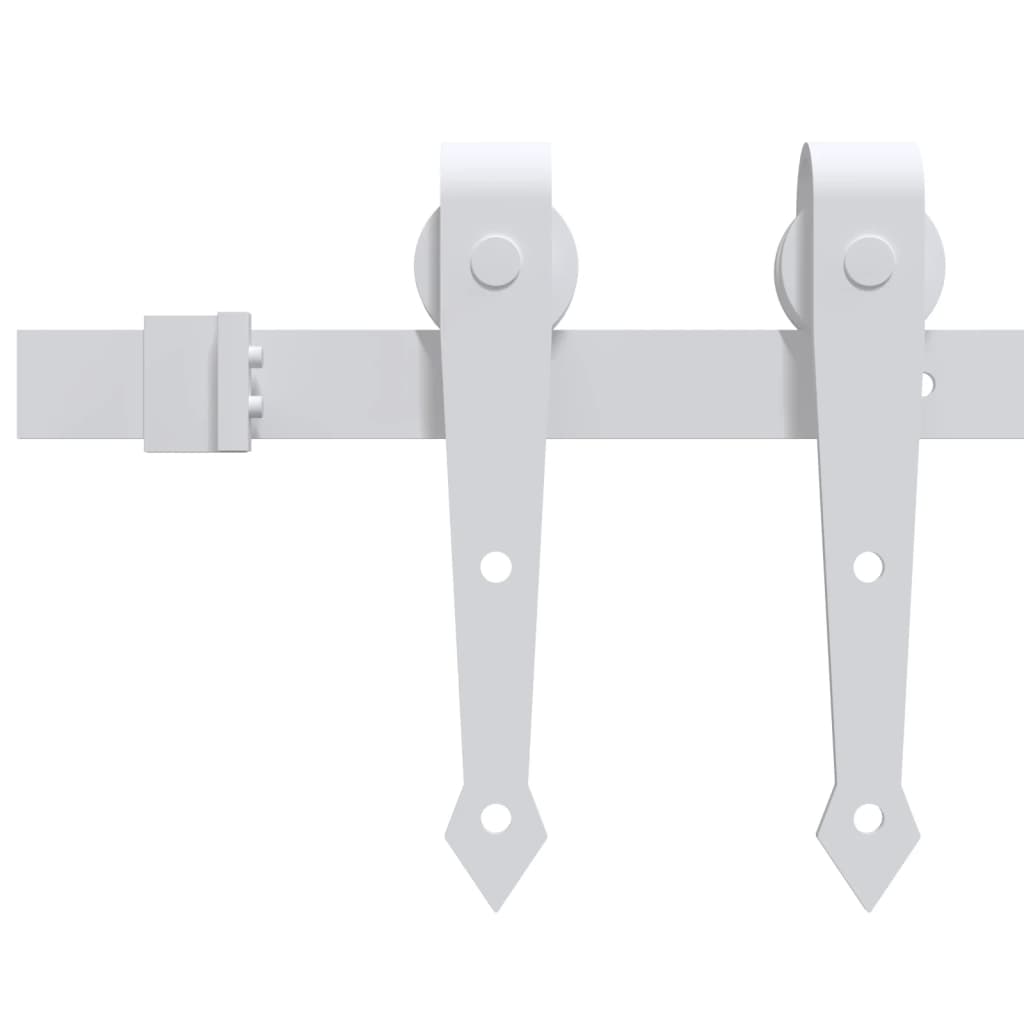 Set di raccordi Vidaxl per porta scorrevole 200 cm in acciaio bianco