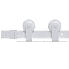 Set di raccordi Vidaxl per porta scorrevole 200 cm in acciaio bianco