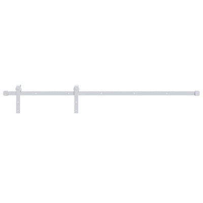 Ajuste de Vidaxl Set para la puerta corredera de 200 cm de acero blanco
