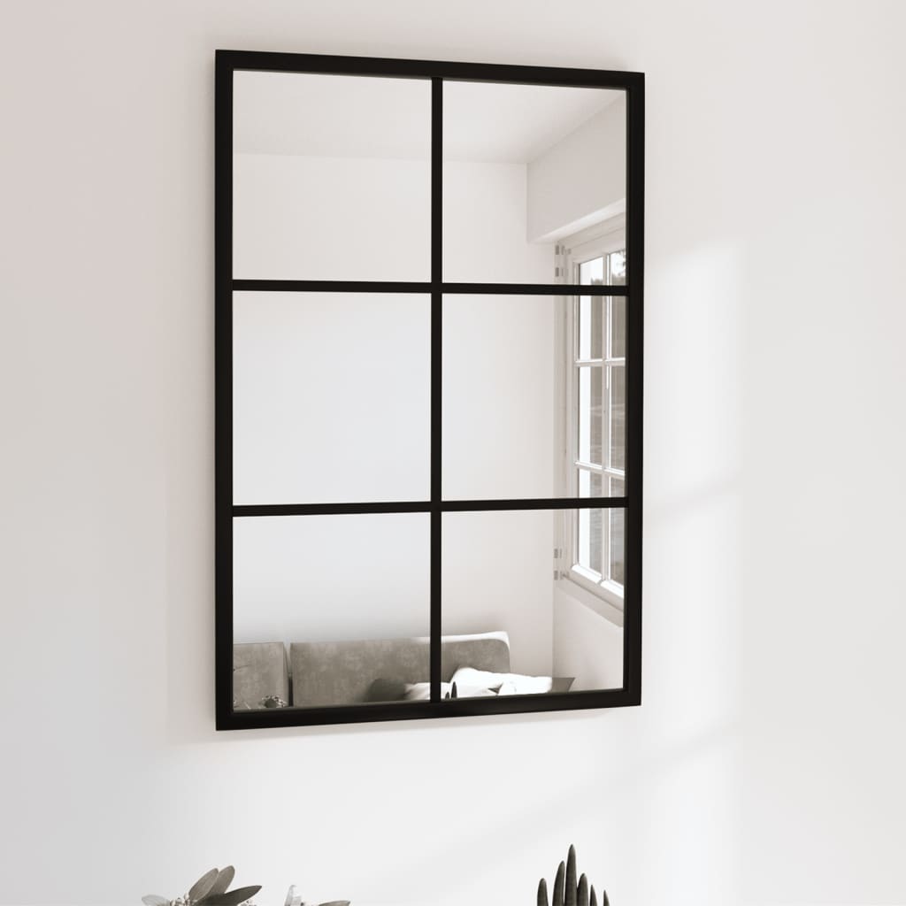 Specchio da parete Vidaxl 60x40 cm in metallo nero