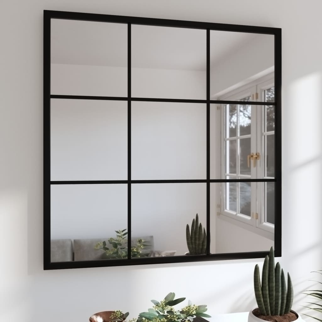 Espejo de pared de Vidaxl 60x60 cm de metal negro