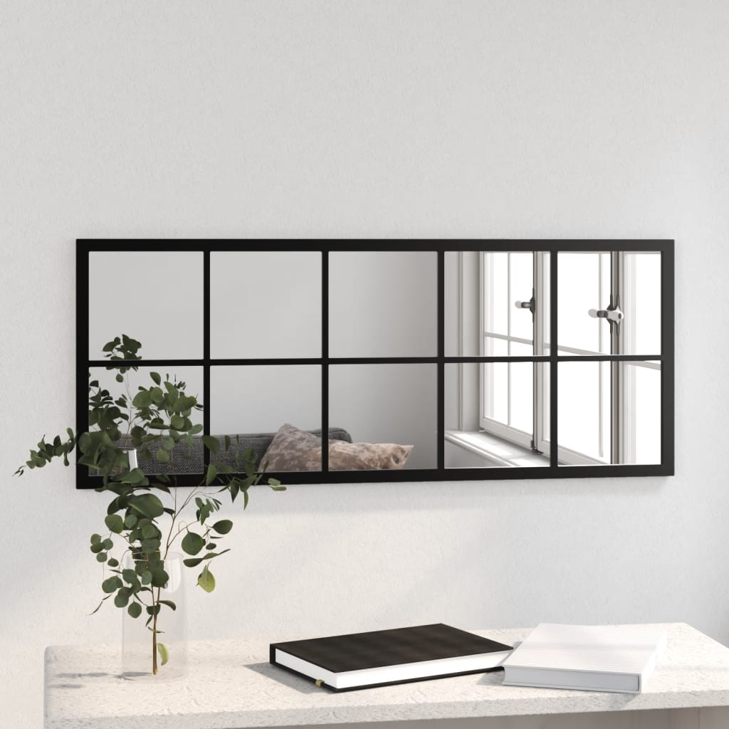 Specchio da parete Vidaxl 100x40 cm in metallo nero