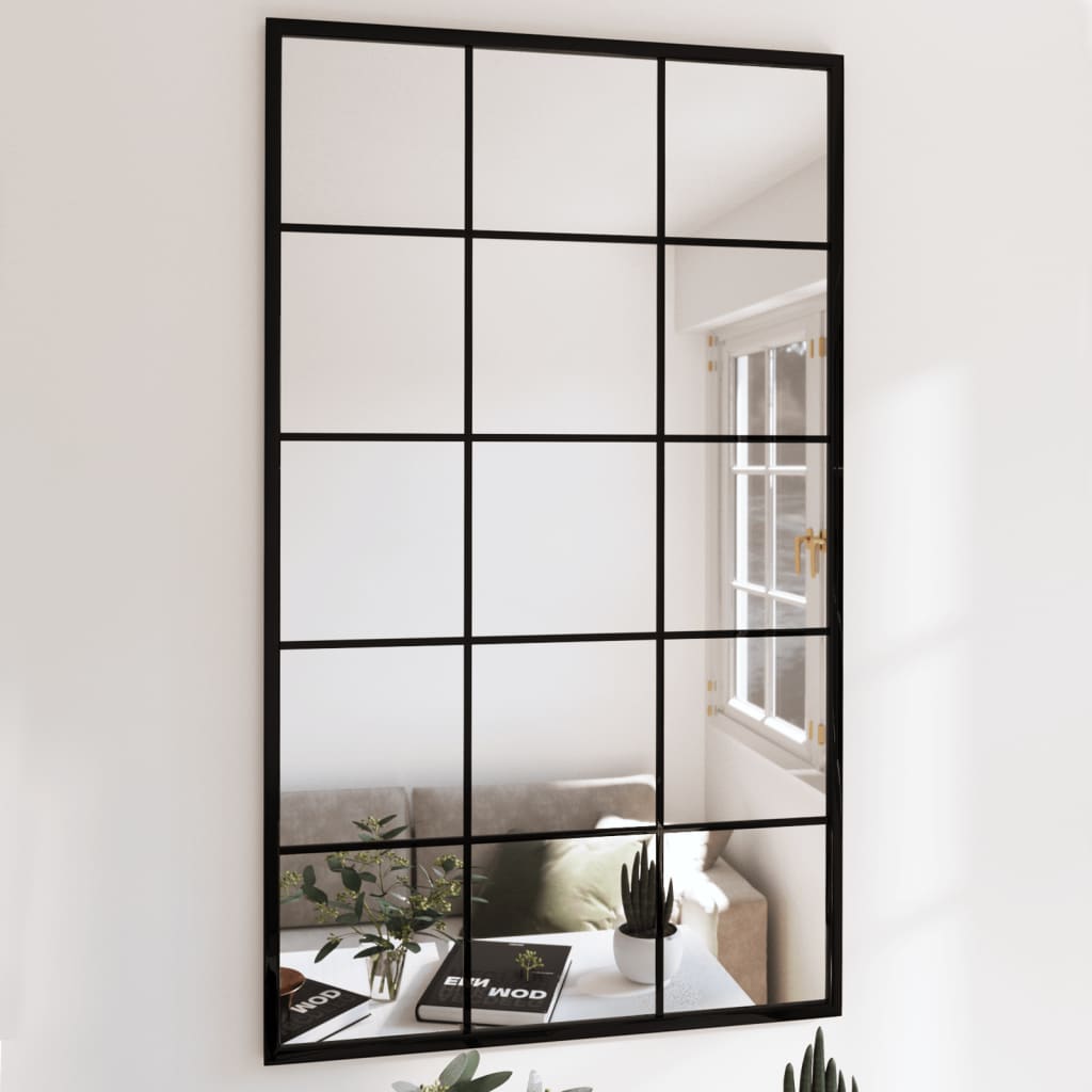 Specchio da parete Vidaxl 100x60 cm in metallo nero