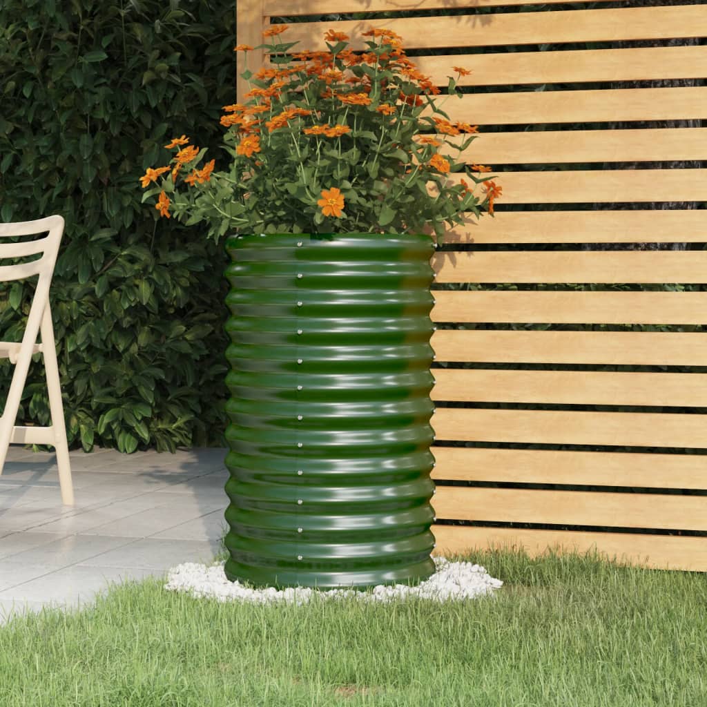 Vidaxl plantenbak 40x40x68 cm gegalvaniseerd staal groen