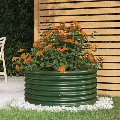 Scatola di pianificazione Vidaxl 80x80x36 cm in polvere in acciaio rivestito