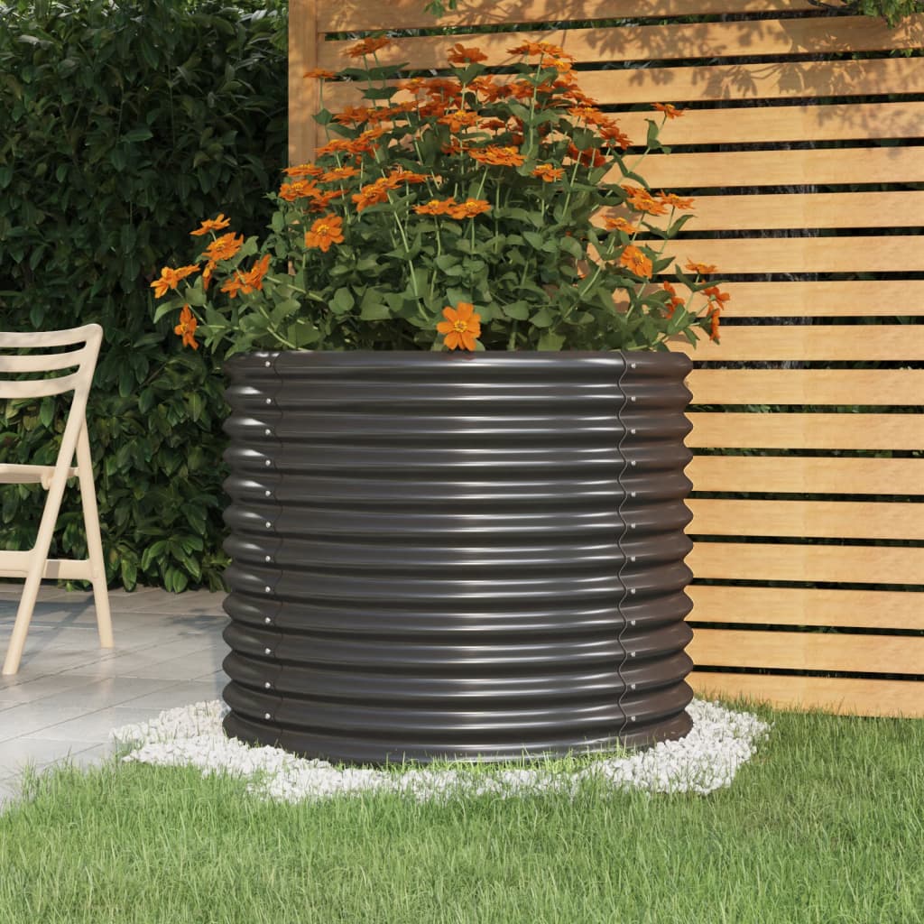 Casella di pianificazione Vidaxl 80x80x68 cm in polvere antracite in acciaio rivestito