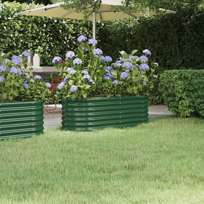 Casella di pianificazione Vidaxl 114x40x36 cm in polvere verdi in acciaio rivestito