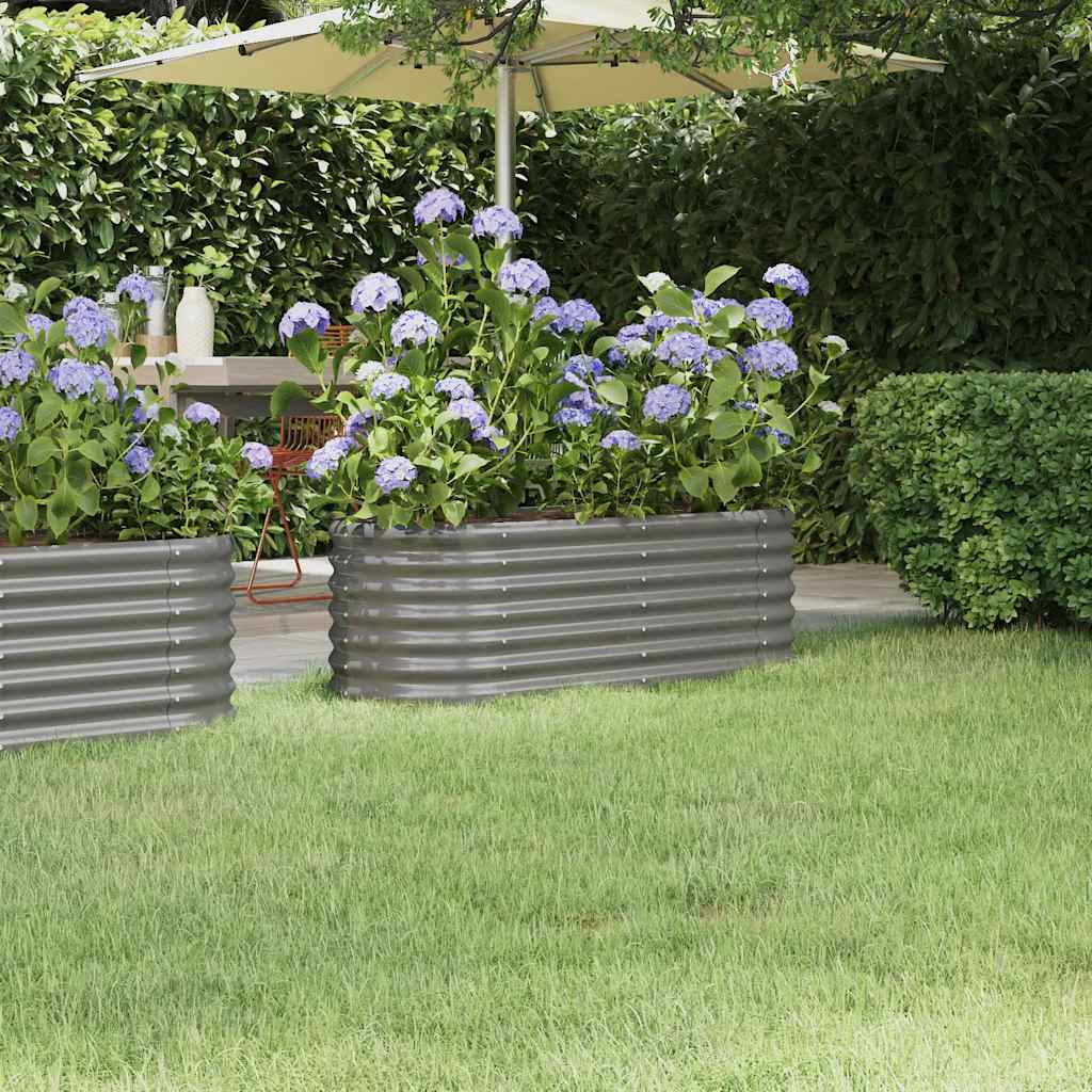 Casella di pianificazione Vidaxl 114x40x36 cm in polvere grigio rivestito