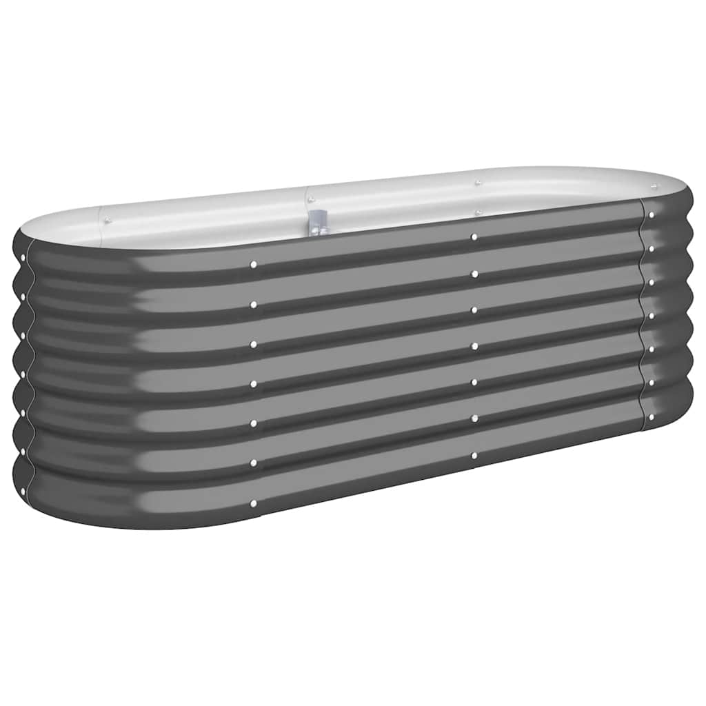 Casella di pianificazione Vidaxl 114x40x36 cm in polvere antracite in acciaio rivestito