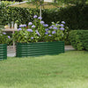 Scatola di pianificazione Vidaxl 152x40x36 cm in polvere verdi in acciaio rivestito