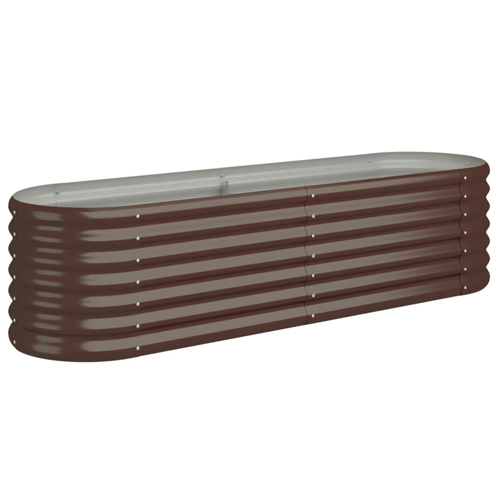 Vidaxl fioriera 152x40x36 cm in polvere in acciaio rivestito
