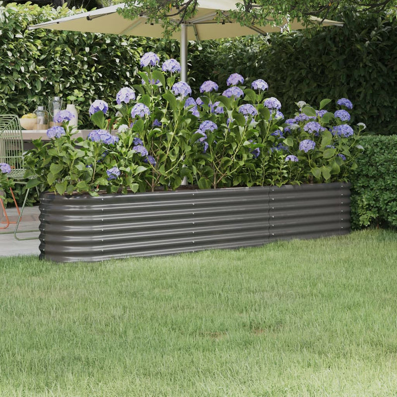 Scatola di pianificazione Vidaxl 224x40x36 cm in polvere grigio rivestito