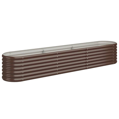 Casella di pianificazione Vidaxl 224x40x36 cm in polvere ricoperta di marrone rivestito