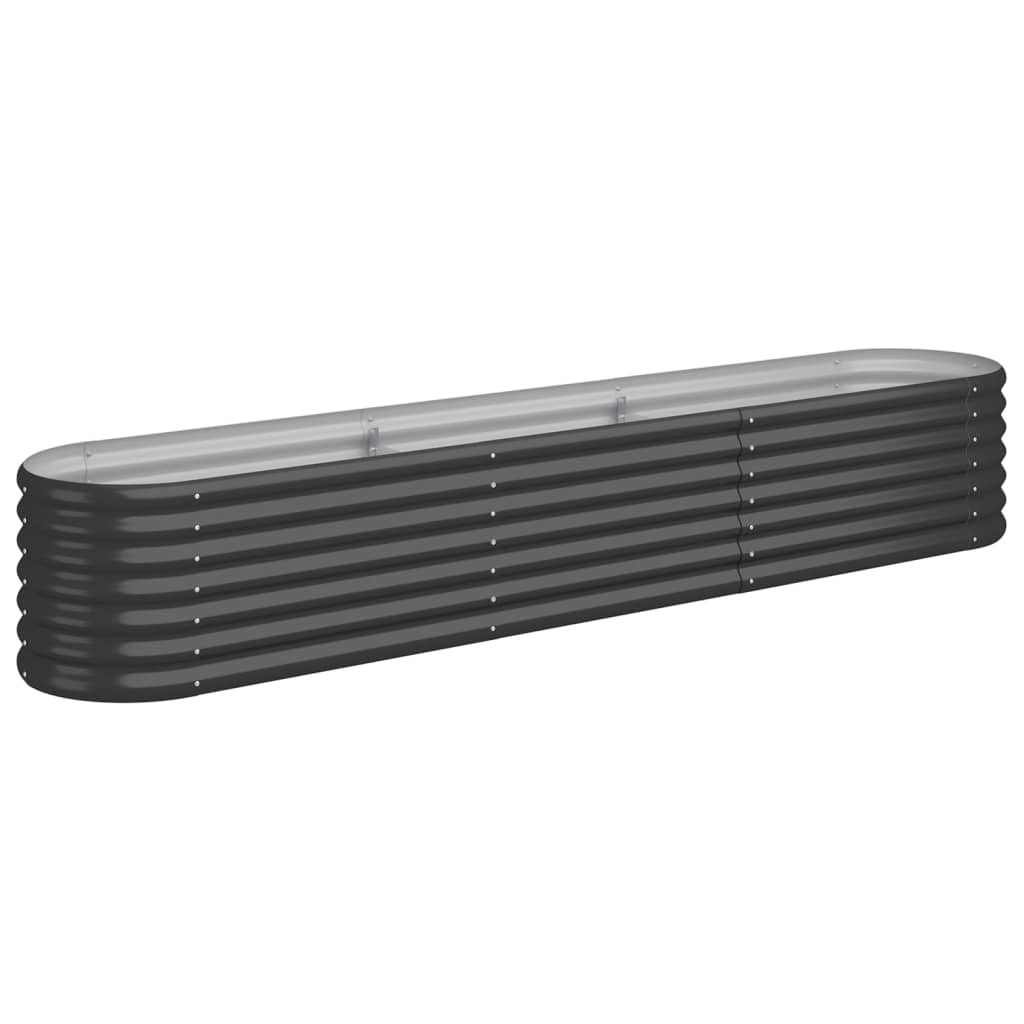 Vidaxl Planning Box 224x40x36 cm in polvere antracite in acciaio rivestito