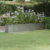 Vidaxl Planning Box 224x40x36 cm en polvo -acero de acero de color plateado