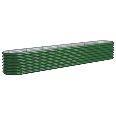 Casella di pianificazione Vidaxl 260x40x36 cm in polvere verdi in acciaio rivestito