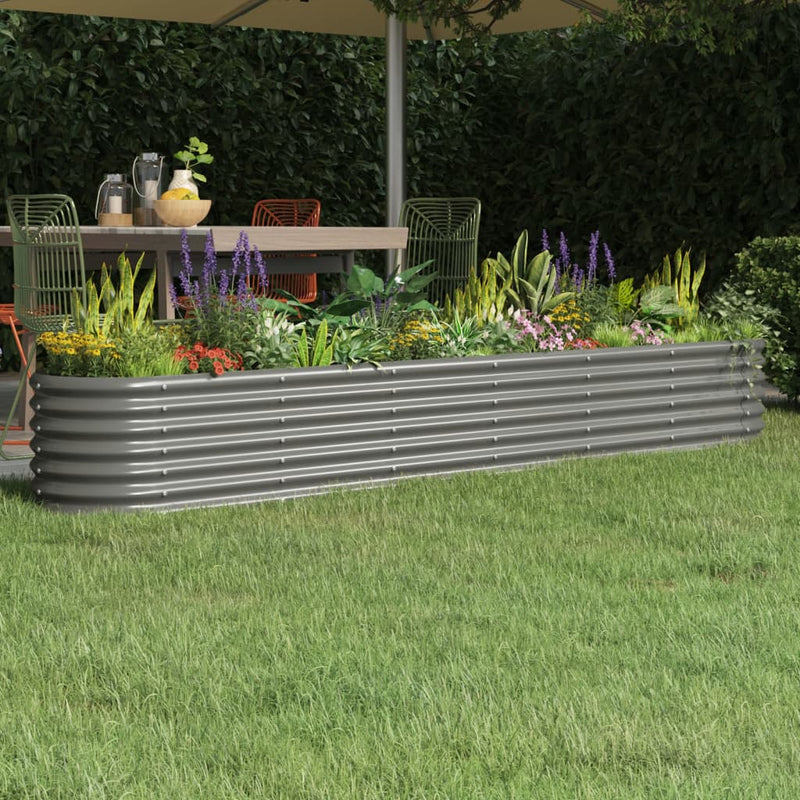 Casella di pianificazione Vidaxl 260x40x36 cm in polvere grigio rivestito