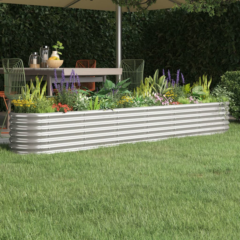 Casella di pianificazione Vidaxl 260x40x36 cm in polvere colorata in acciaio rivestito