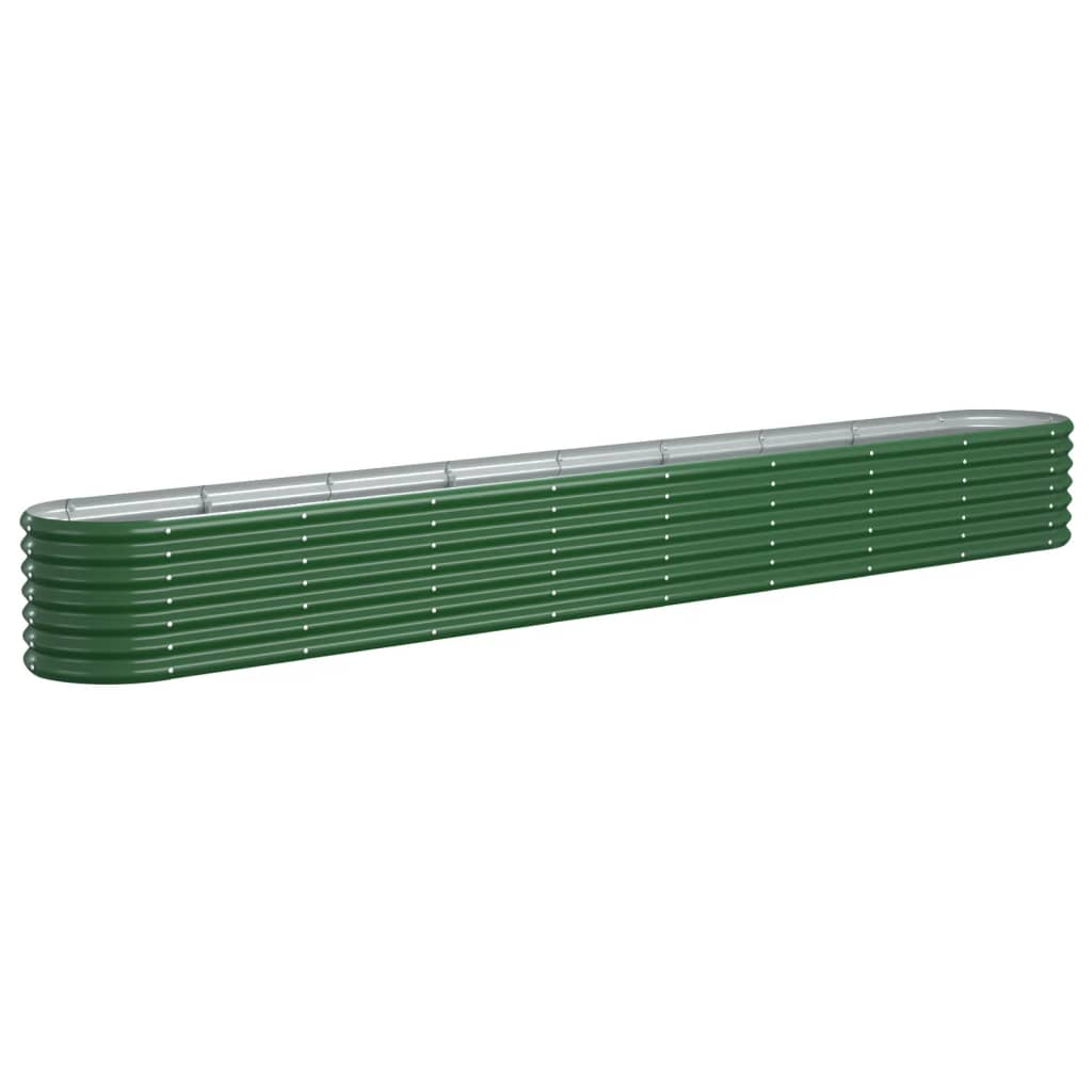 Vidaxl Plantera 332x40x36 cm en polvo -acero verde