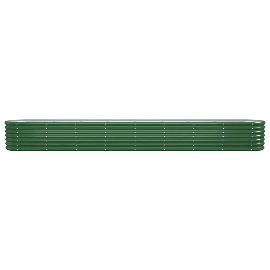 Vidaxl Plantera 332x40x36 cm en polvo -acero verde