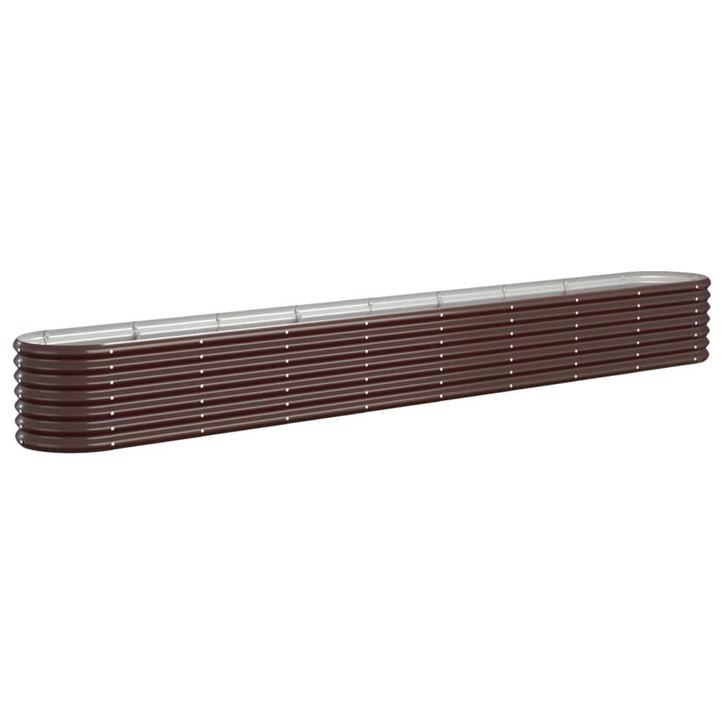 Vidaxl fioriera 332x40x36 cm in polvere in acciaio rivestito