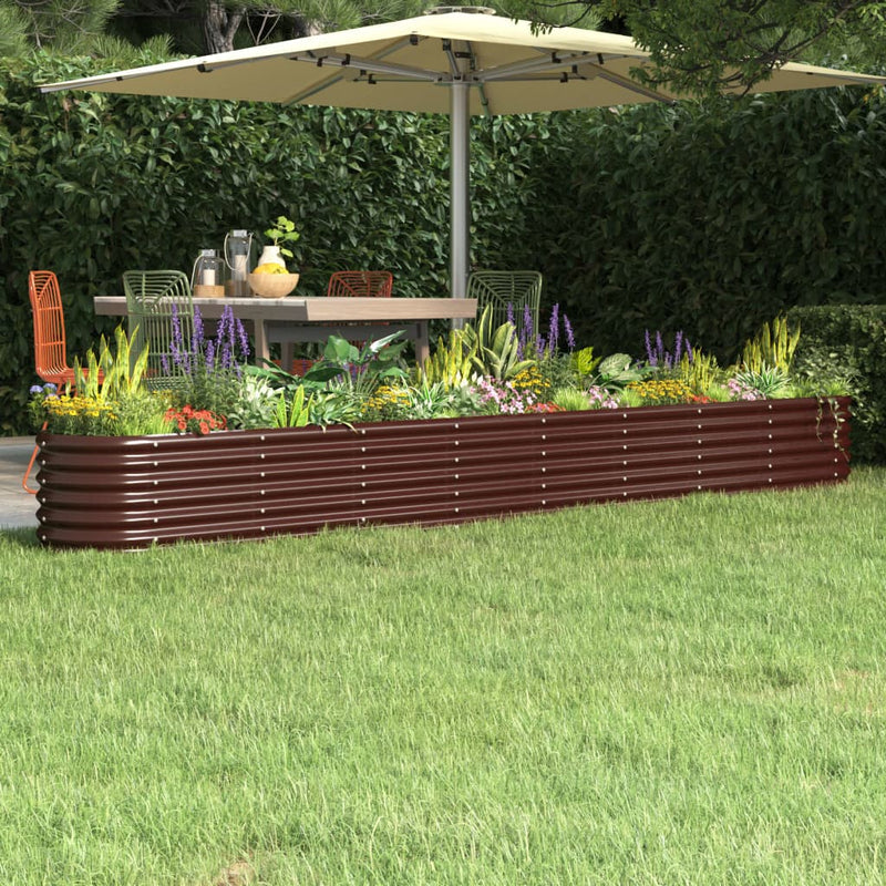 Vidaxl fioriera 332x40x36 cm in polvere in acciaio rivestito