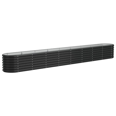 Vidaxl fioriera 332x40x36 cm in polvere antracite in acciaio rivestito
