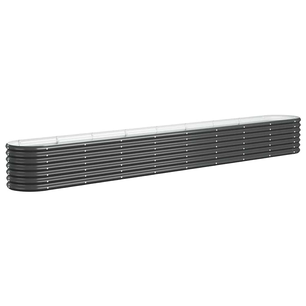 Vidaxl plantenbak 332x40x36 cm gegalvaniseerd staal antracietkleurig
