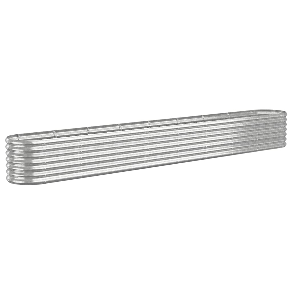 Vidaxl plantenbak 332x40x36 cm gegalvaniseerd staal zilverkleurig