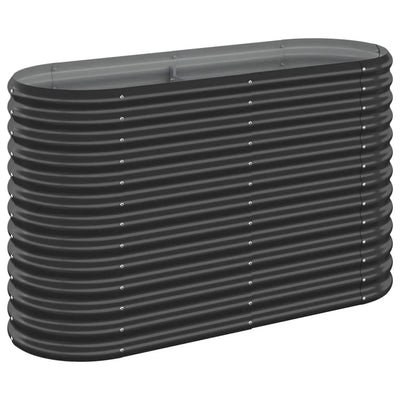 Casella di pianificazione Vidaxl 114x40x68 cm in polvere con antracite in acciaio rivestito