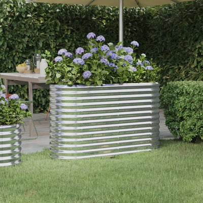 Casella di pianificazione Vidaxl 114x40x68 cm in polvere colorata in acciaio rivestito