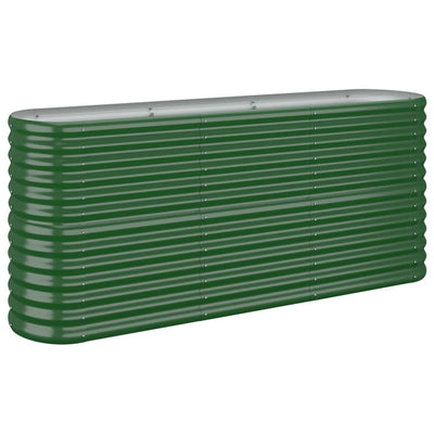 Scatola di pianificazione Vidaxl 152x40x68 cm in polvere verdi in acciaio rivestito