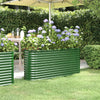 Scatola di pianificazione Vidaxl 152x40x68 cm in polvere verdi in acciaio rivestito
