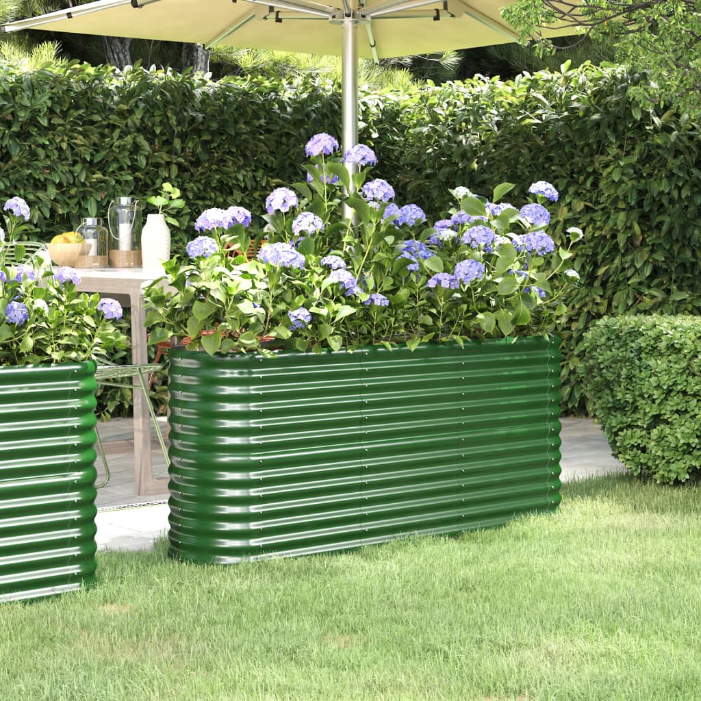 Vidaxl plantenbak 152x40x68 cm gegalvaniseerd staal groen