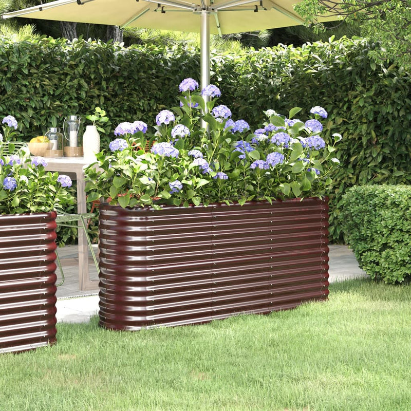Casella di pianificazione Vidaxl 152x40x68 cm in polvere ricoperta di marrone rivestito