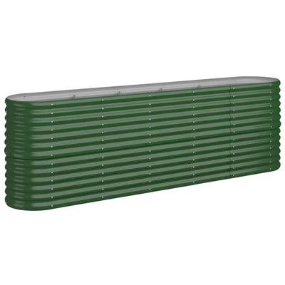 Scatola di pianificazione Vidaxl 224x40x68 cm in polvere verdi in acciaio rivestito