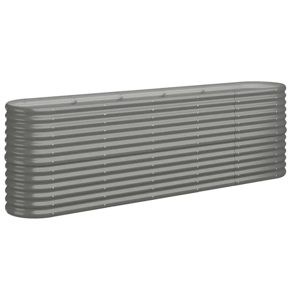 Vidaxl plantenbak 224x40x68 cm gegalvaniseerd staal grijs