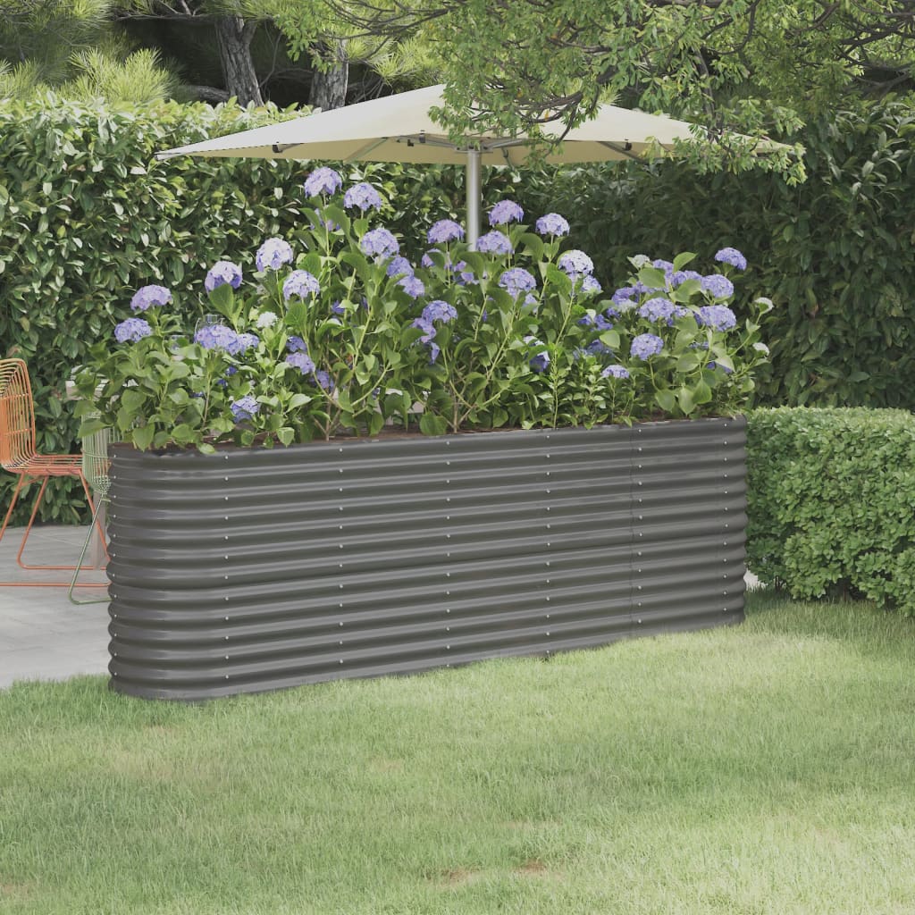 Vidaxl plantenbak 224x40x68 cm gegalvaniseerd staal grijs