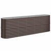 Casella di pianificazione Vidaxl 224x40x68 cm in polvere ricoperta di marrone rivestito