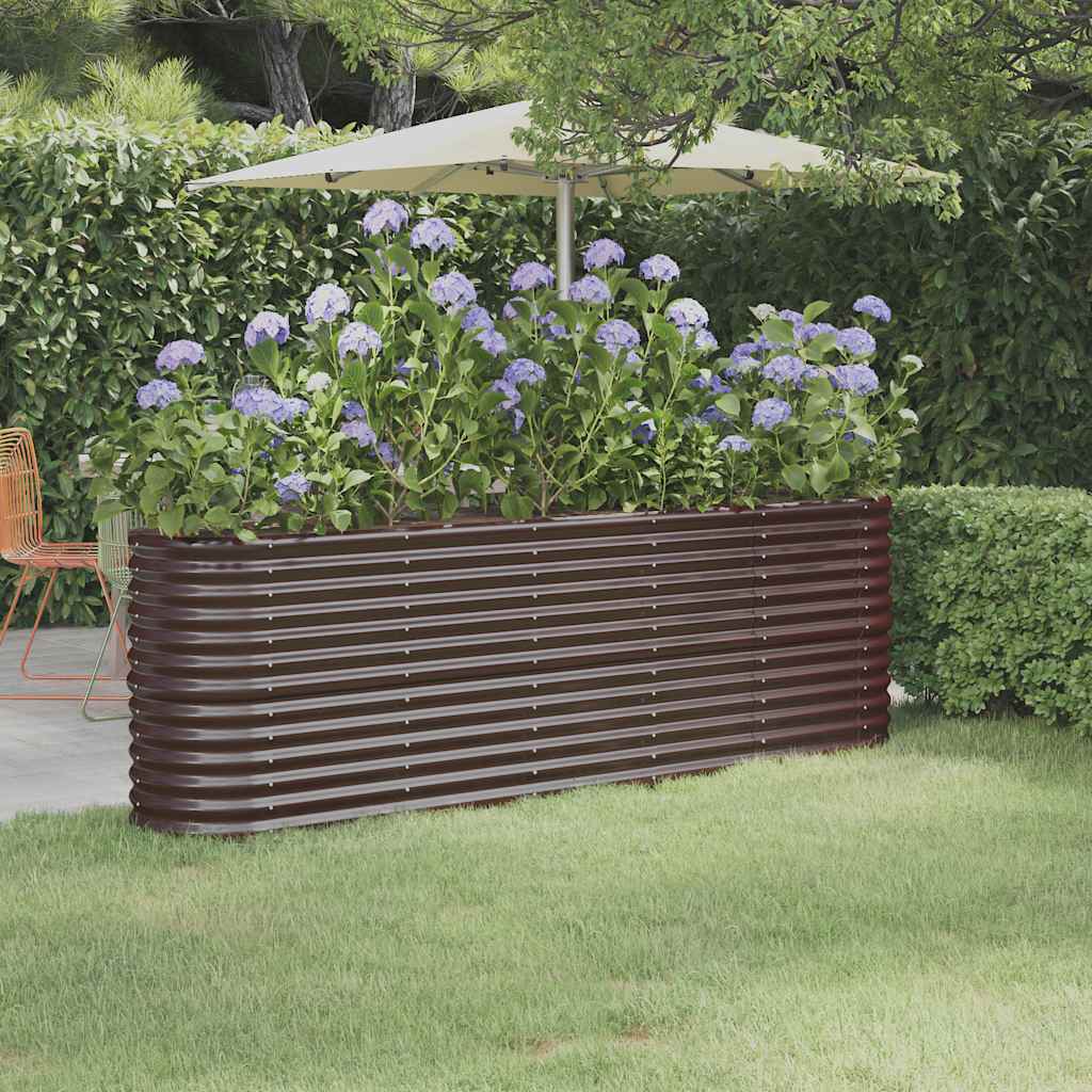 Vidaxl plantenbak 224x40x68 cm gegalvaniseerd staal bruin