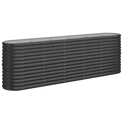 Vidaxl Planning Box 224x40x68 cm in polvere antracite in acciaio rivestito