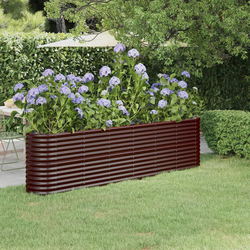 Casella di pianificazione Vidaxl 260x40x68 cm in polvere ricoperta di marrone rivestito