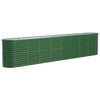 Scatola di pianificazione Vidaxl 332x40x68 cm in polvere verdi in acciaio rivestito