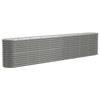 Vidaxl fioriera 332x40x68 cm in polvere grigio in acciaio rivestito
