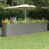 Vidaxl fioriera 332x40x68 cm in polvere grigio in acciaio rivestito