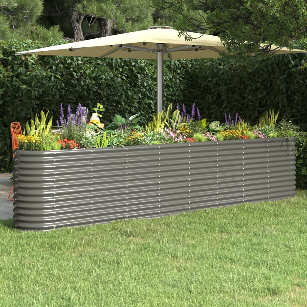 Vidaxl plantenbak 332x40x68 cm gegalvaniseerd staal grijs